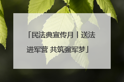民法典宣传月丨送法进军营 共筑强军梦