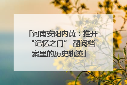 河南安阳内黄：推开“记忆之门” 翻阅档案里的历史轨迹