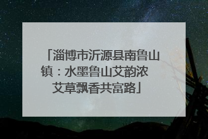 淄博市沂源县南鲁山镇：水墨鲁山艾韵浓 艾草飘香共富路