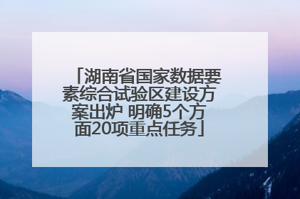 湖南省国家数据要素综合试验区建设方案出炉 明确5个方面20项重点任务
