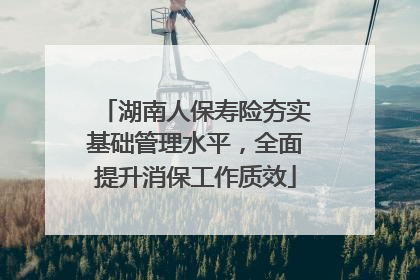 湖南人保寿险夯实基础管理水平，全面提升消保工作质效