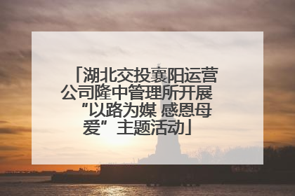 湖北交投襄阳运营公司隆中管理所开展“以路为媒 感恩母爱”主题活动