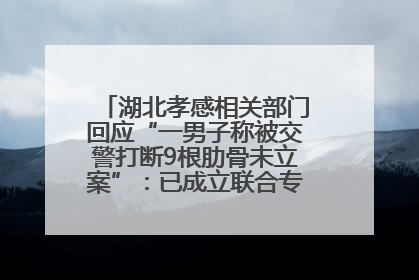 湖北孝感相关部门回应“一男子称被交警打断9根肋骨未立案”：已成立联合专班开展工作