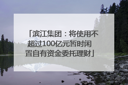 滨江集团：将使用不超过100亿元暂时闲置自有资金委托理财