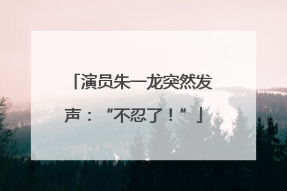 演员朱一龙突然发声：“不忍了！”