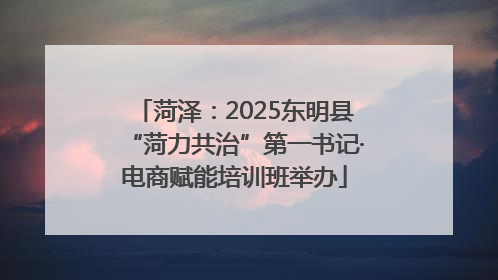 菏泽：2025东明县“菏力共治”第一书记·电商赋能培训班举办