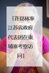 许昆林率江苏省政府代表团在柬埔寨考察访问