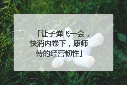 让子弹飞一会，快消内卷下，康师傅的经营韧性