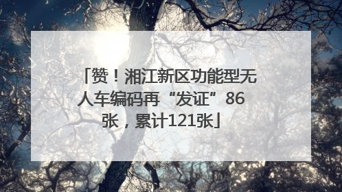 赞！湘江新区功能型无人车编码再“发证”86张，累计121张