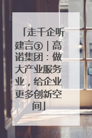 走千企听建言③｜高诺集团：做大产业服务业，给企业更多创新空间