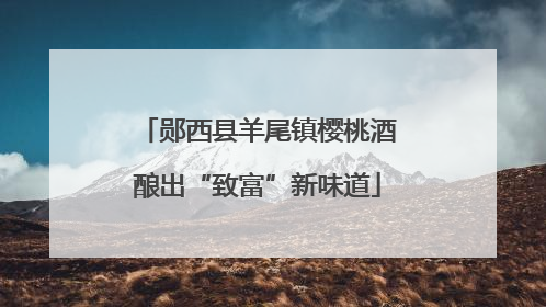郧西县羊尾镇樱桃酒酿出“致富”新味道