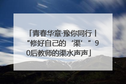 青春华章·豫你同行丨“修好自己的‘渠’”90后教师的渠水声声