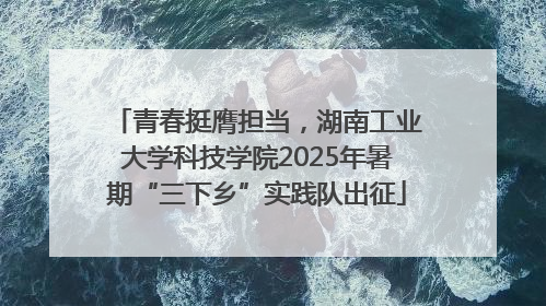 青春挺膺担当，湖南工业大学科技学院2025年暑期“三下乡”实践队出征