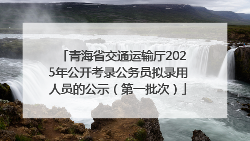 青海省交通运输厅2025年公开考录公务员拟录用人员的公示（第一批次）