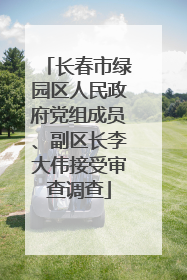 长春市绿园区人民政府党组成员、副区长李大伟接受审查调查