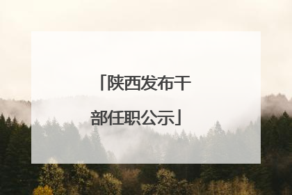 陕西发布干部任职公示