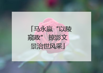 马永嬴“以陵窥政” 掠影文景治世风采