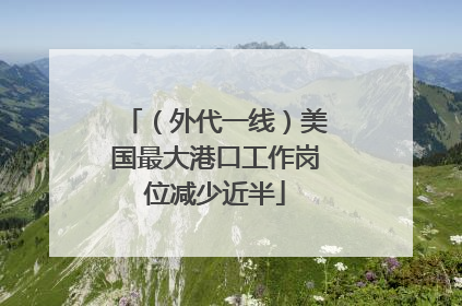 （外代一线）美国最大港口工作岗位减少近半
