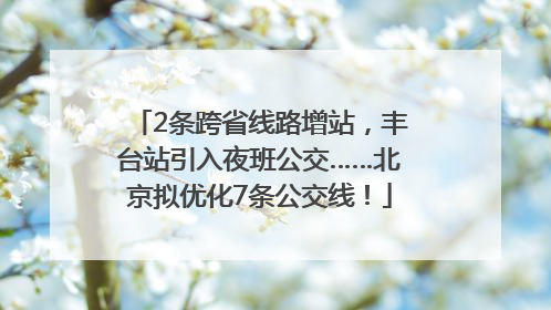 2条跨省线路增站，丰台站引入夜班公交……北京拟优化7条公交线！