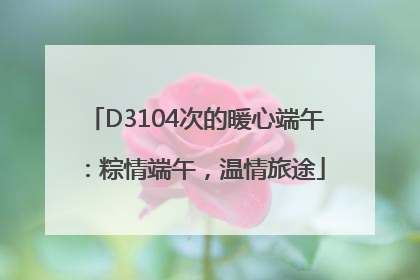 D3104次的暖心端午：粽情端午，温情旅途